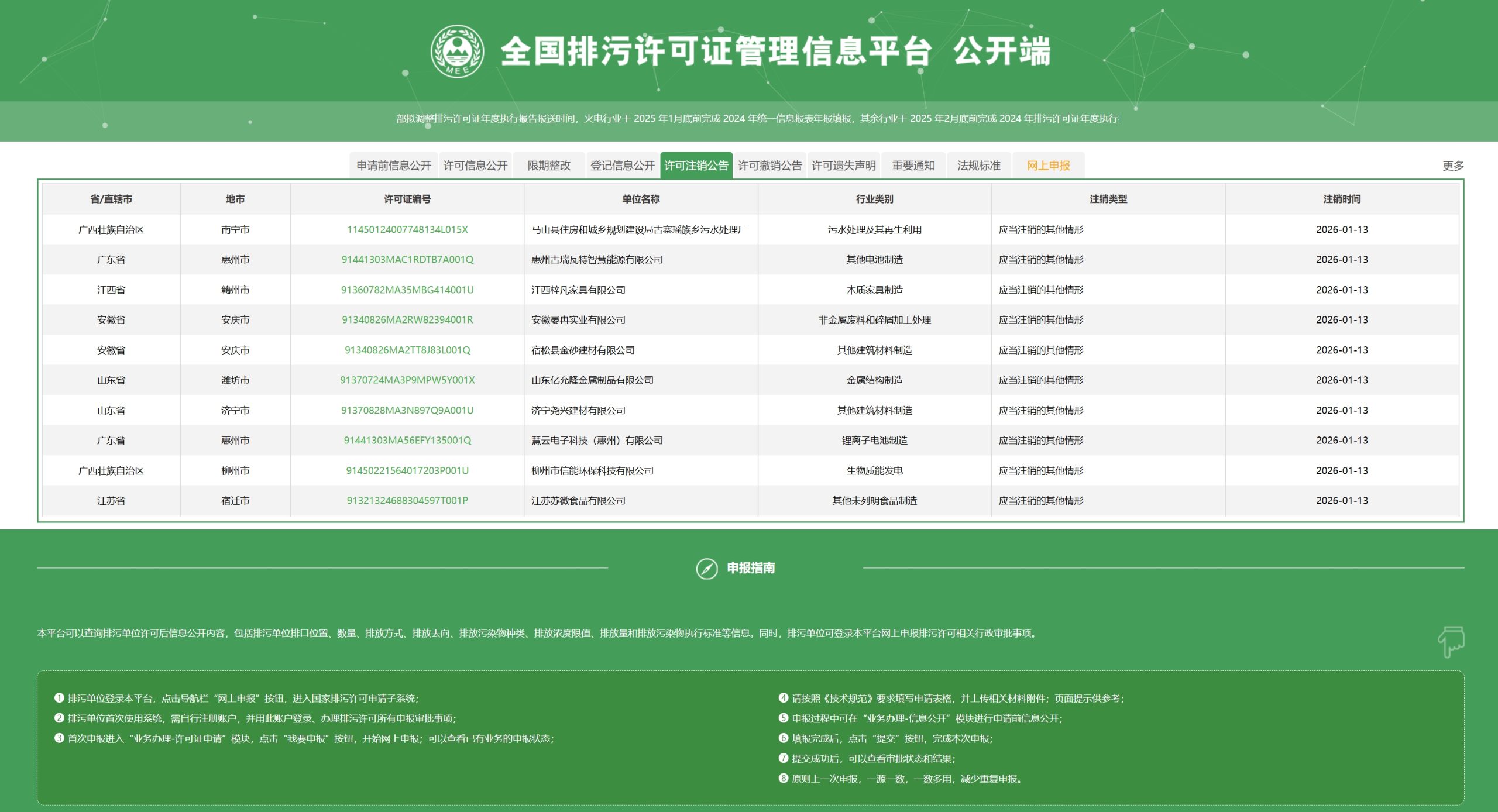 排污许可证管理信息平台